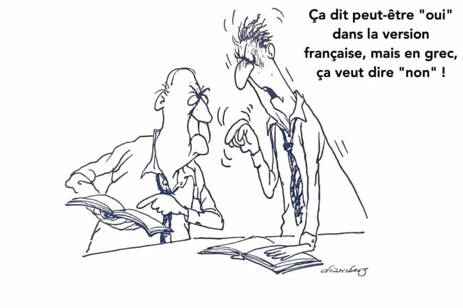 Dessin de Mary Chambers, Church is stranger than fiction, Inter Varsity Press, USA, extrait du livre "crises de foi", Presses Bibliques Universitaires.