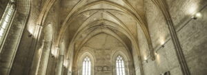 Les voûtes d'une église d'Avignon - recadrage d'une Photo de Bruce van Zyl sur https://unsplash.com/fr/photos/photographie-de-vue-de-loeil-du-ver-de-la-cathedrale--MKR972ocbc
