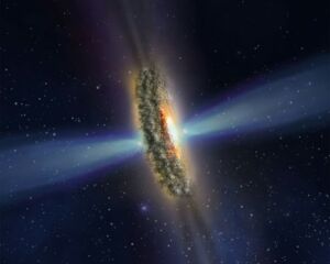 Image d'un quasar - par le télescope Hubble - Photo de NASA Hubble Space Telescope sur https://unsplash.com/fr/photos/le-rendu-dun-artiste-dun-objet-lointain-dans-lespace-H2a2OT8GEkw