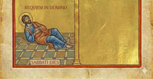 Illustration dans le style des enluminures pour le samedi saint