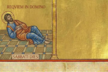 Illustration dans le style des enluminures pour le samedi saint